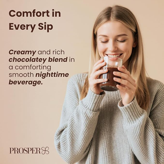 Prosper Magnesium Hot Cocoa - Melatonin & Sugar Free Cocoa - Sleep Aid with Adaptogens - 14