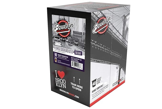 Brooklyn Beans Coffee Pods, Fuhgeddaboutit Decaf - Compatible with Keurig K Cup Brewers Including
