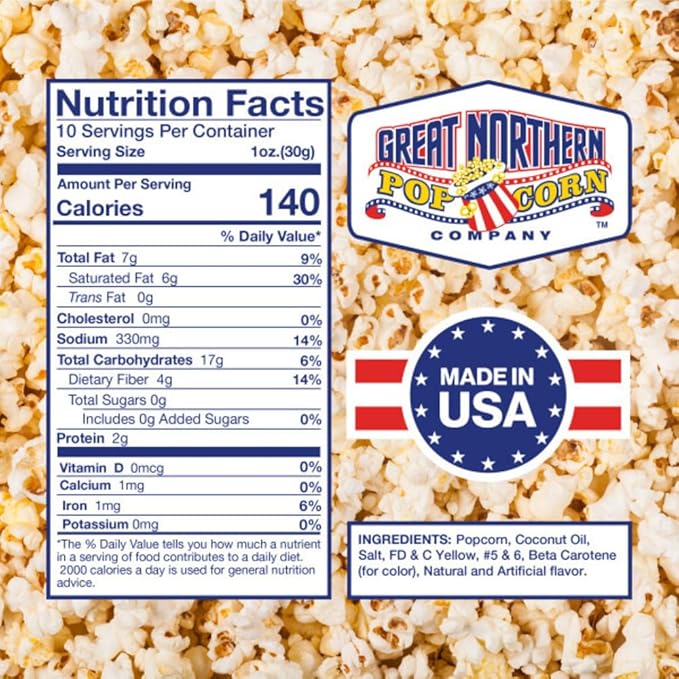 10oz Popcorn Machine Popcorn Packets - All-in-One Movie Theater Style Popcorn Kernels, Salt, and