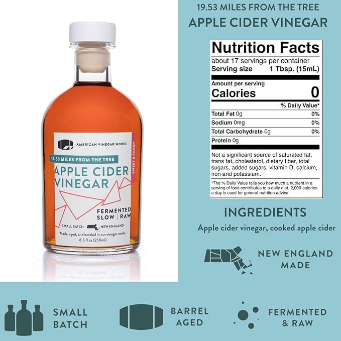 American Vinegar Works - Essentials Kitchen Vinegars - Includes Apple Cider, Red Wine, Rice Wine