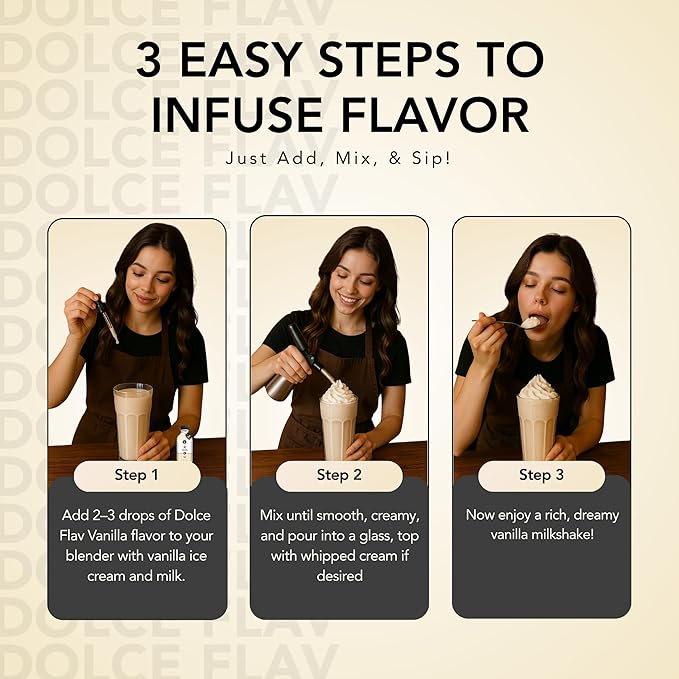 Dolce Flav Vanilla Extract 8 oz ??Kosher, Sugar-Free, Concentrated Vanilla Flavoring for Baking