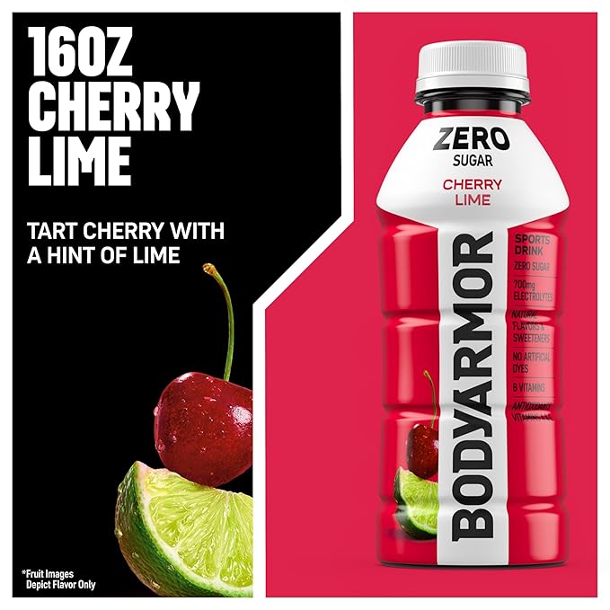 BODYARMOR ZERO Sugar Cherry Lime, Sugar Free Sports Drink - Low-Calorie Hydration - Natural Flavors