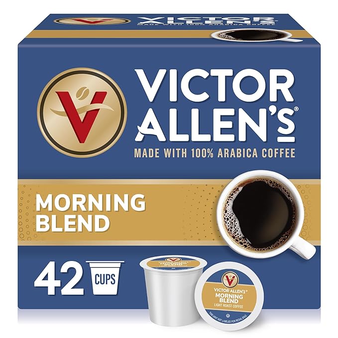 Victor Allen's Coffee Morning Blend, Light Roast, 42 Count, Single Serve Coffee Pods for Keurig
