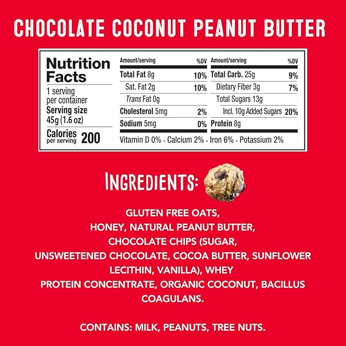 simplyFUEL Whole Food Protein Balls with Probiotics - Chocolate Coconut Peanut Butter Snacks