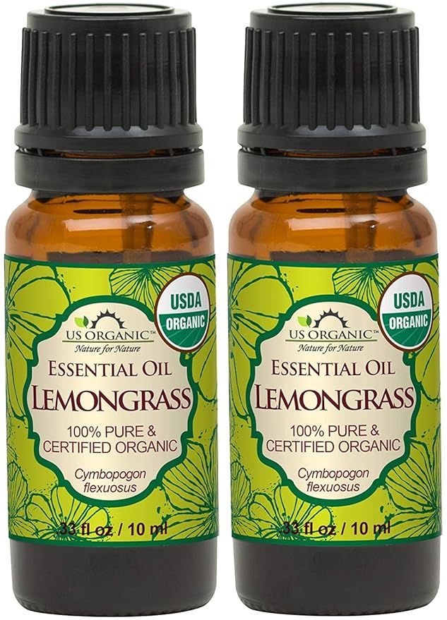 US Organic 100% Pure Lemongrass Essential Oil, USDA Certified Organic, Undiluted, Therapeutic
