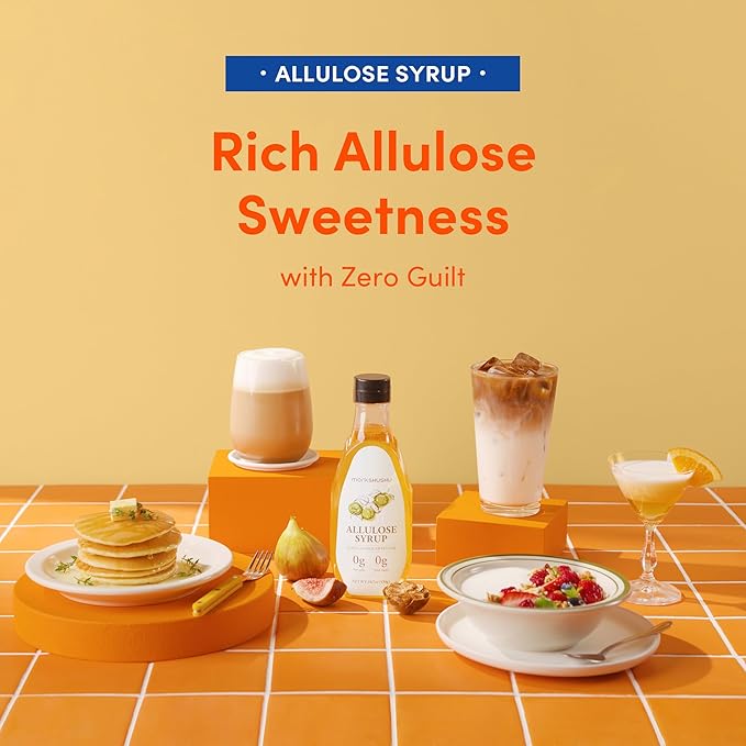 MONKSHUSHU Allulose Syrup 18.7 Fl Oz - Liquid Sweetener for Cooking, Baking, and Drinks - Keto