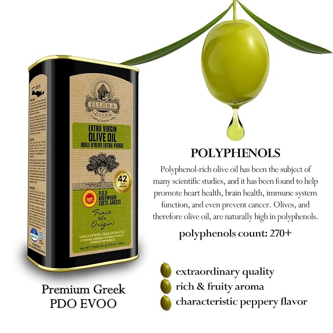 Ellora Farms, Single Estate PDO Greek Extra Virgin Olive Oil, Cold Pressed & Traceable Olive Oil