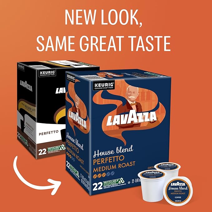 Lavazza House Blend Perfetto, Single-Serve Keurig K-Cup Pods, Medium Roast Coffee, 88-Count Box (4