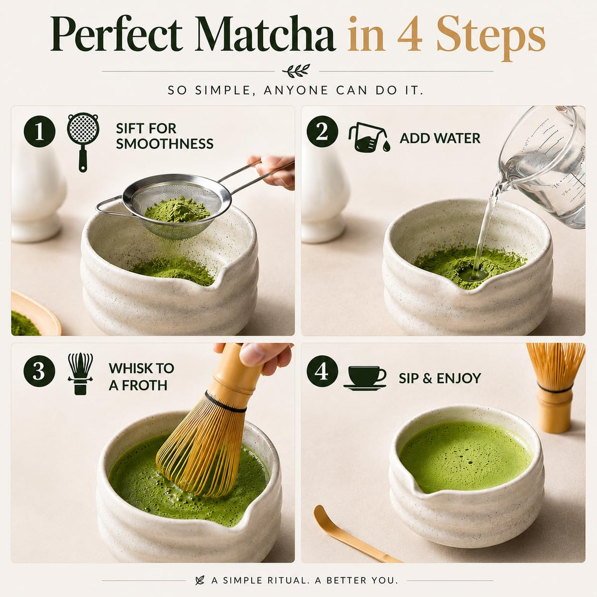 BARISTA EMPEROR® MATCHA WHISK SET PREMIUM 11pcs - Professional Matcha Kit Set with Matcha Bowl