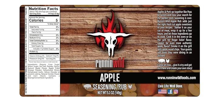 Gourmet Apple Rub | Premium Apple Spice Seasoning for Chicken, Turkey, Pork, Beef and More! | No