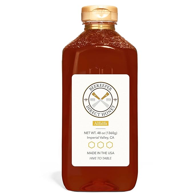 Beekeeper Direct Unfiltered Honey - Real Raw Alfalfa Honey - All Natural Non-GMO Pure Gourmet Honey