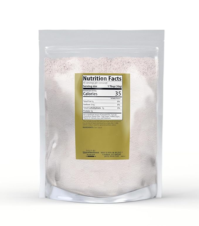 Unpretentious Corn Starch (1 lb), All-Natural, Thickening Agent, For Baking & Cleaning