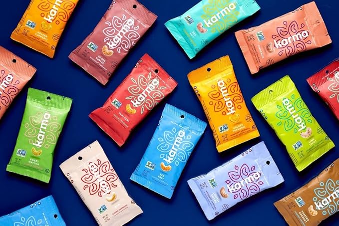 Whole 30 Variety Pack Cashews by Karma Nuts, Whole, Roasted, Vegan, Zero Sugar, Non GMO, Gluten