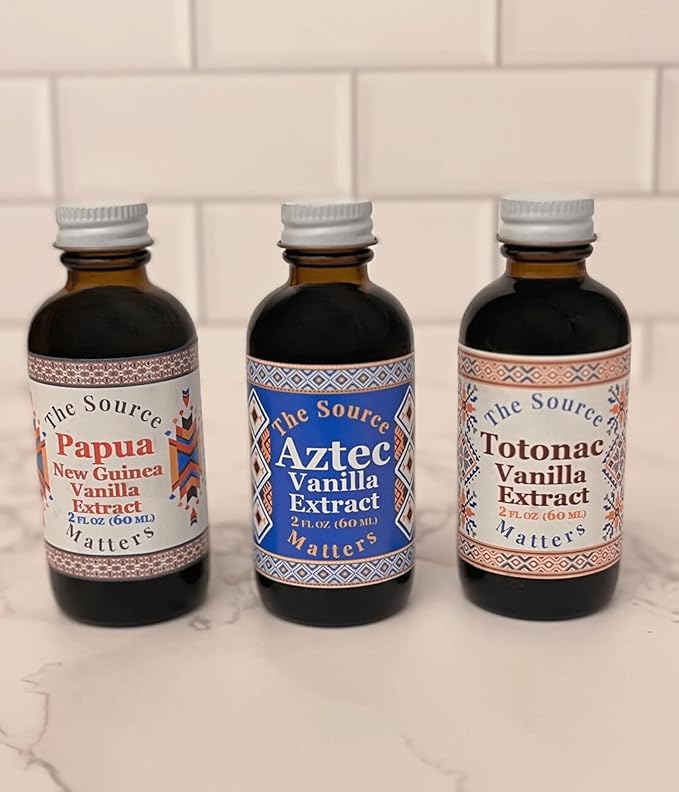 Vanilla Extract Trio Gift Box by The Source Matters | Totonac, Aztec & Papua New Guinea Vanilla | 3