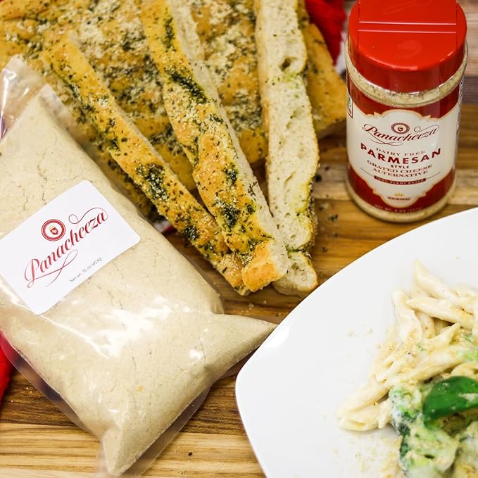 Panacheeza Plant Based Grated Parmesan Style Original - Vegan, with Bold Flavor for Pastas, Pizzas