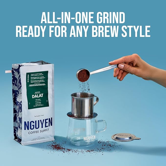 Nguyen Coffee Supply - Dalat Arabica: Dark Roast Premium Ground Coffee Beans, Vietnamese Single