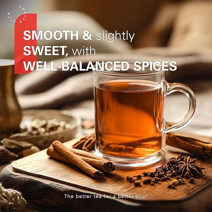 WT WEETEE Rooibos Chai Tea Bags, South African Red Tea with Cinnamon, Cloves, Cardamom, Natural