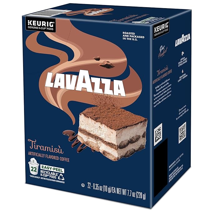 Lavazza Tiramis Coffee, Single Serve Keurig K-Cup Pods, Flavored Coffee, 4 Packs