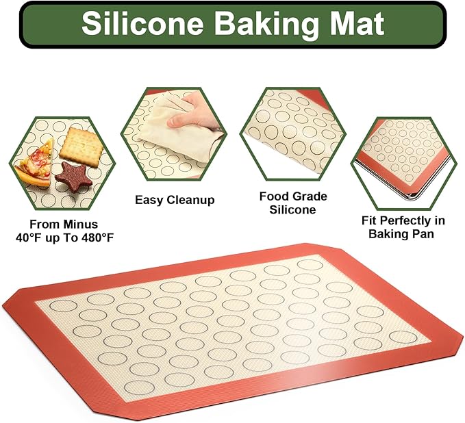EWFEN Baking Set: Stainless Steel Sheet Pan with Cooling Rack & Silicone Mat Set, Multi-Size (3