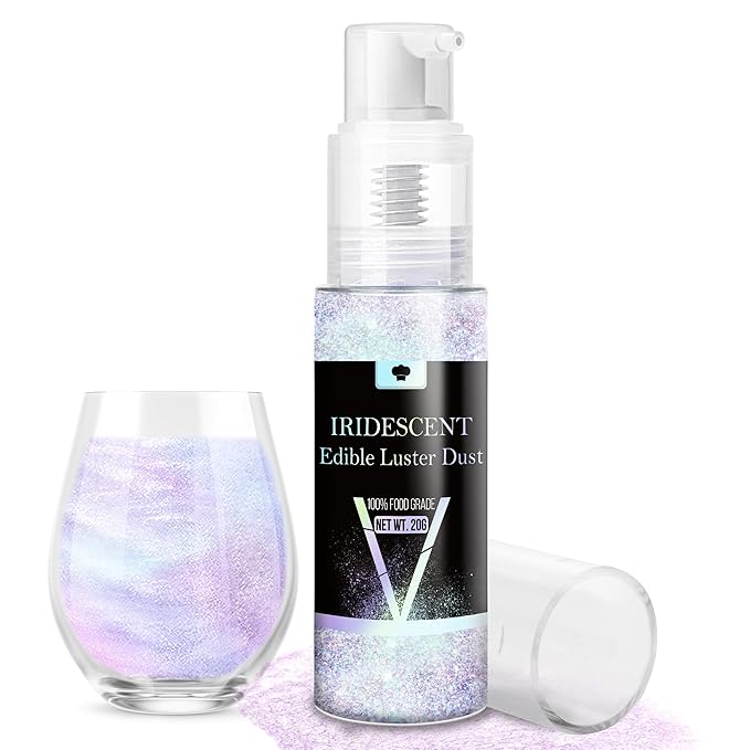 Iridescent Edible Glitter Spray, 20g Luster Dust Edible Glimmer Powder for Sparkling Cocktails