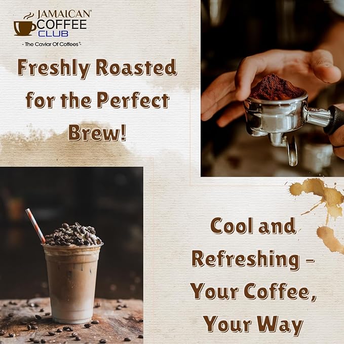 JamaicanCoffeeClub 100% Jamaican Blue Mountain Coffee Ground ??RG 8oz Fresh Roasted Beans, Smooth