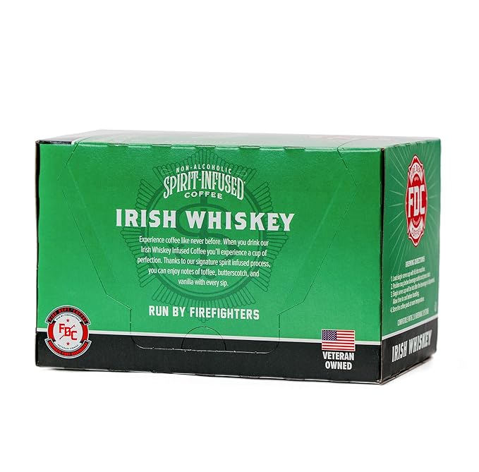Fire Department Coffee - Gives Back to Firefighters - Irish Whiskey Infused K Cups - Non-Alcoholic