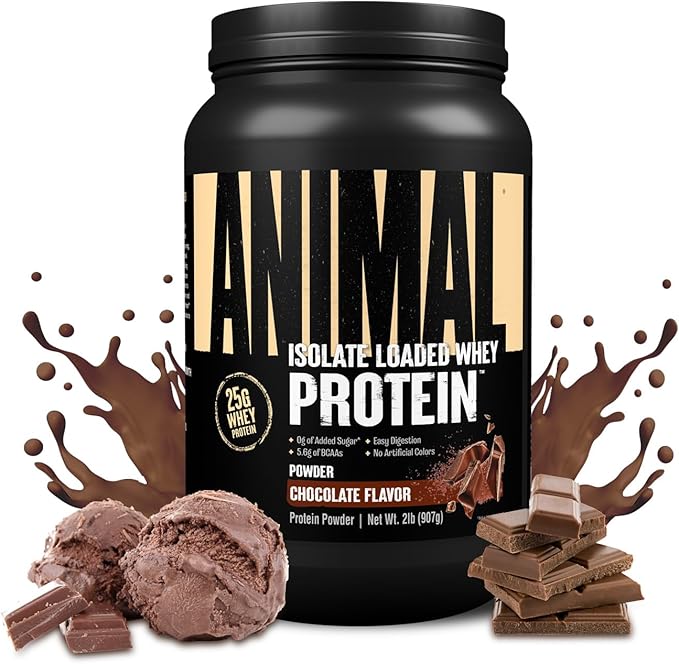 Animal Whey Isolate Protein Powder - Loaded for Pre & Post Workout Muscle Builder and Recovery with