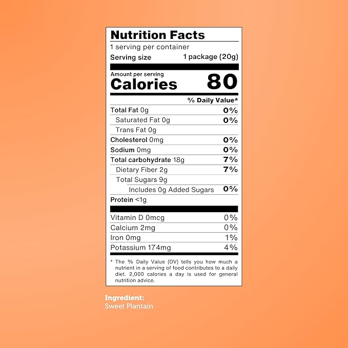 Good Chips Baked Crunchy Sweet Plantain Chips - Crispy, Oil Free, Healthy Maduritos - 0.7 oz - Pack