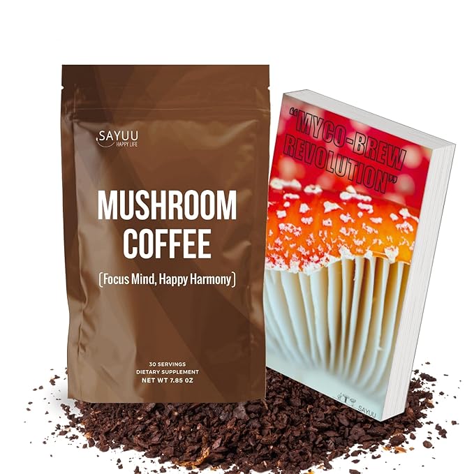 SAYUU Mushroom Coffee Blend ??Focus, Energy & Harmony ??Vegan, Functional Mushrooms, Cordyceps