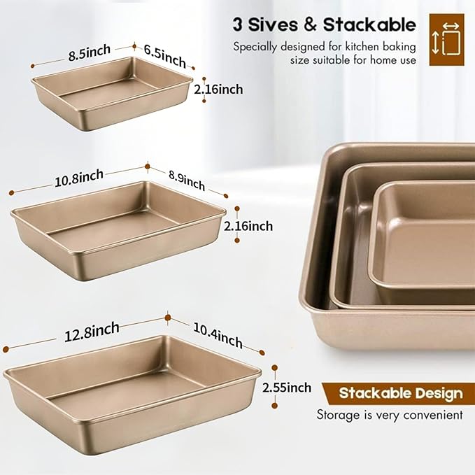 AMAGABELI GARDEN & HOME Nonstick Deep Baking Pans for Oven Tray Cake Carbon Steel Pan Baking Sheets
