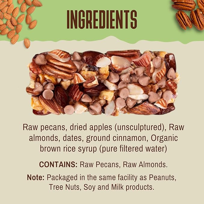 ToYou Chewy Fruit and Nut Bars - Healthy Protein Snacks | Apple Pecan - 1.41 Ounce (Pack of 12) |