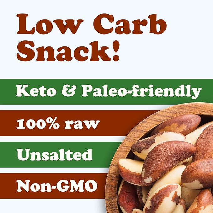 Food to Live - Raw Brazil Nuts, 4 Pounds Non-GMO Verified, Raw, Whole, No Shell, Unsalted, Kosher