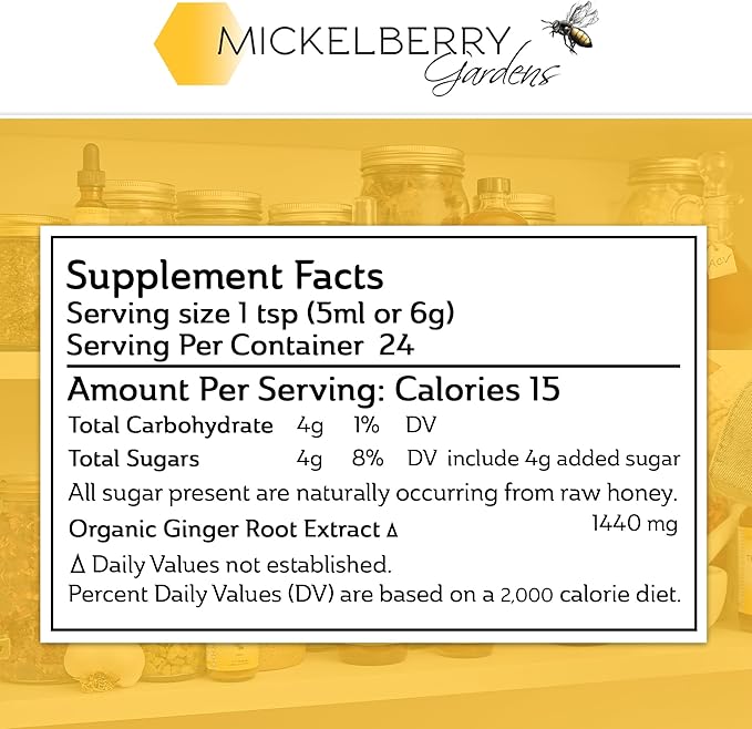 Mickelberry Gardens Immune Support Ginger Honey Tonic ??Organic Ginger Shots & Syrup for Immunity