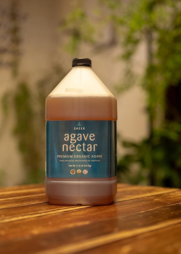 Sustainable Agave Co - Sheer - Agave Nectar - 4 x 1 Gallon Bottles (5kg each) - Raw Sweetener