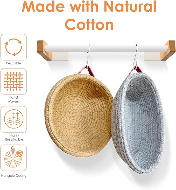 Banneton Bread Proofing Basket, Oval And Round Sourdough Proofing Baskets, Cotton Rope Bowls