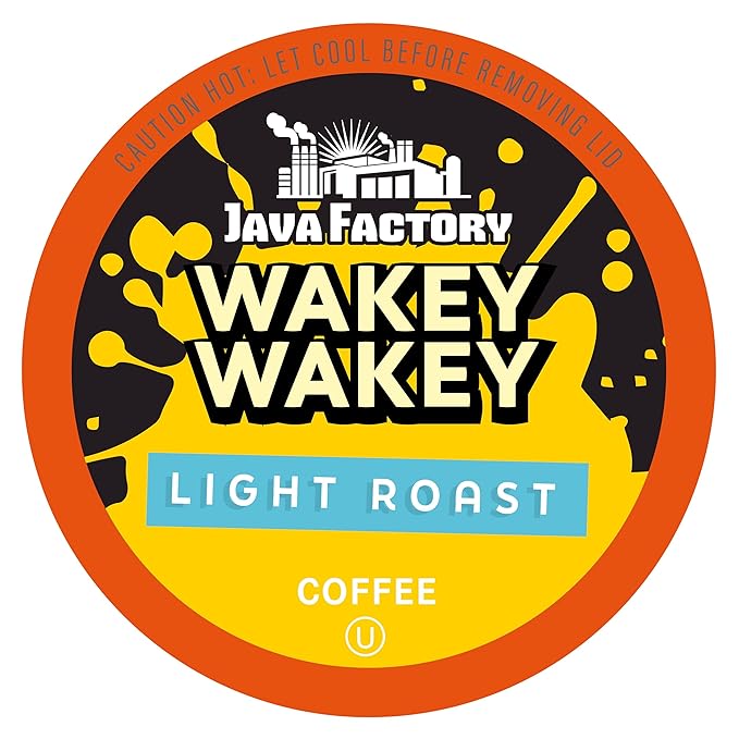 Java Factory Coffee Pods Light Roast Coffee Compatible with K Cup Brewers Including 2.0, Wakey