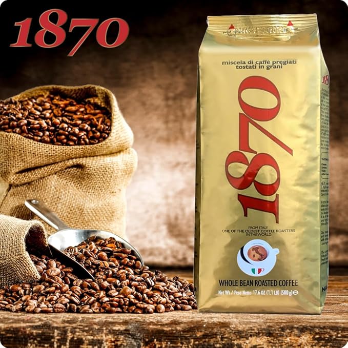 1870 by Caffe Barbera: Mago Whole Bean Roasted Coffee, Aromatic Intense & Fruity 7 Bean Blend by