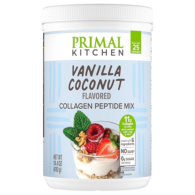 Primal Kitchen Vanilla Collagen Fuel® Drink Mix, Vanilla Coconut Collagen Peptides, No Dairy or