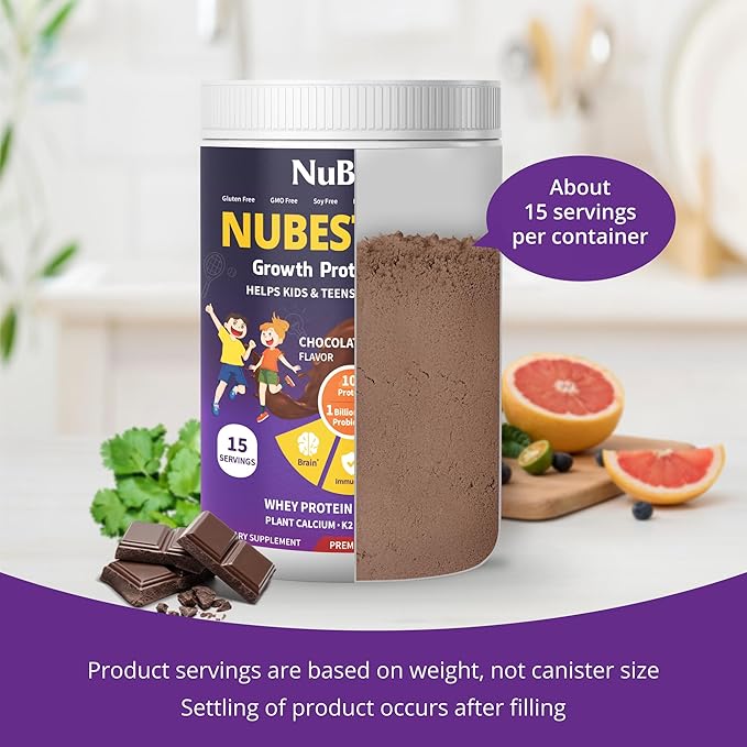 NuBest Tall Protein Powder for Kids & Teens - Chocolate Protein Powder Shake - Protein Drink with