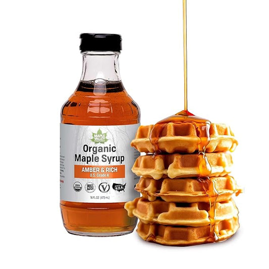 Maple Valley Organic Pure Maple Syrup, Amber & Rich, Better Than Pancake Syrup, Use for Coffee or