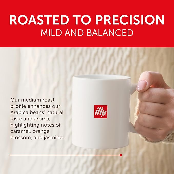Illy Coffee K-Cups - Compatible Pods for Keurig Coffee Maker - Classico Medium Roast Coffee - Notes