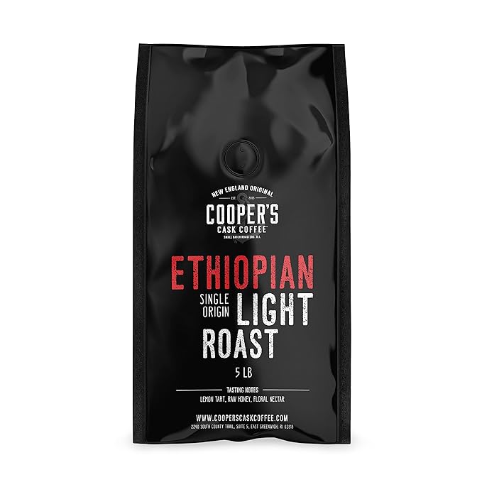 Ethiopian Bold Light Roast Coffee, Gourmet Single-Origin Coffee Beans from Ethiopia, Whole Bean