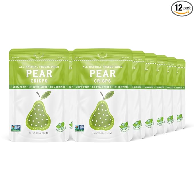 Nature’s Turn Freeze-Dried Pear Crisps – Healthy, Gluten-Free, Crispy & Delicious, Plant-Based