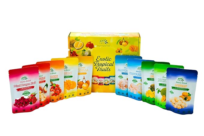 CHAVI Freeze Dried Exotic Tropical Fruits | Pack of 10 | Gift Box - No Added Sugars or