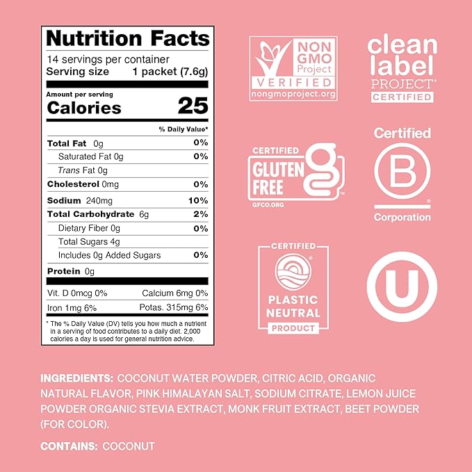 Cure Hydration | Plant-Based Electrolyte Drink Mix | No Added Sugar | FSA-HSA | Dehydration Relief