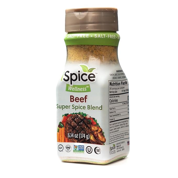 Spice - Salt-Free | Sugar free | 100% Pure Wellness Beef Super Fat Free Spice Blend | All Natural |