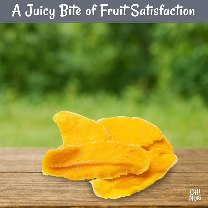 Oh! Nuts Exotic Dried Mango Slices - Sweetened Dehydrated Mango - 1lb Bulk Bag - Dried Mango Fruit