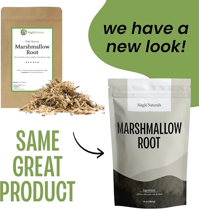 MagJo Naturals Marshmallow Root, Cut & Sifted, Non-irradiated, Bulk Bag, Althaea officinalis L. (16