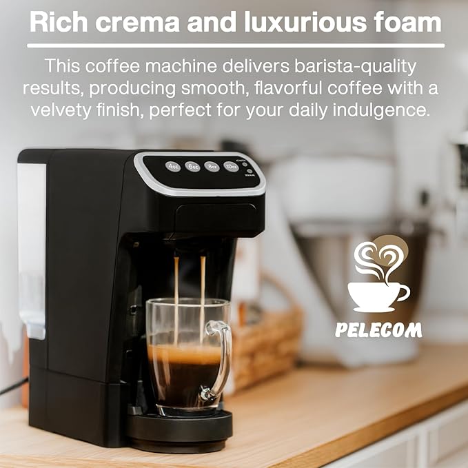 PeleCafe Coffee Machine – Compatible with Senseo Pods – Fast Brewing Single-Serve Coffee Maker with