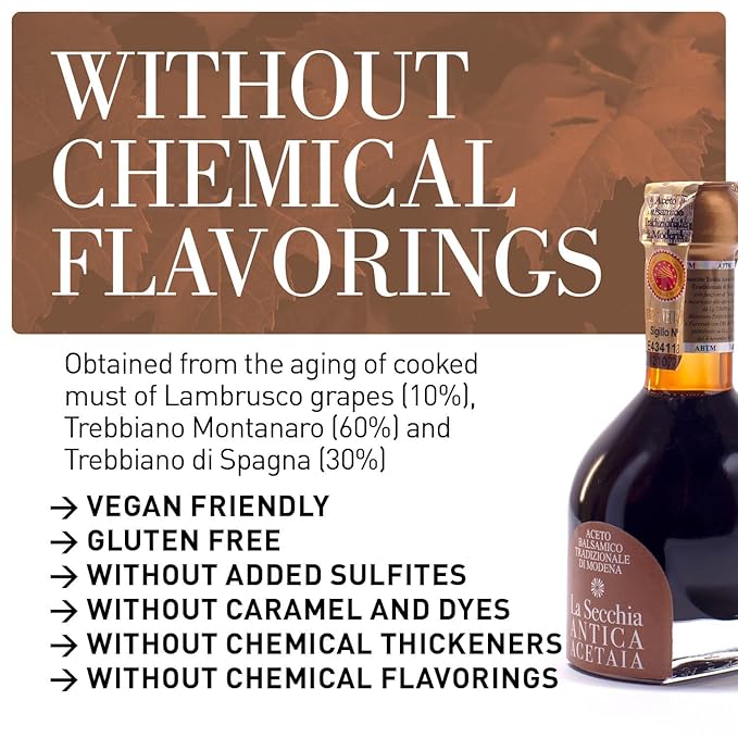 La Secchia Balsamic Vinegar of Modena, Aged a minimum 25 Years,100 ml Bottle of Italian Balsamic